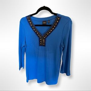 Gently used Rafaela embellished sweater, size small. Will fit M, too!